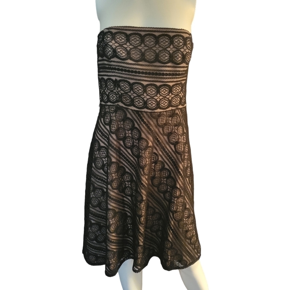 Ann Taylor Loft Petites Lace Strapless Dress 6P Black
